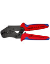 Knipex Клещи за кримпване на кабелни накрайници 0.1-1.5мм2 неизолирани, закалени, синьо-червена ръкохватка 195мм, с пружина,  - 