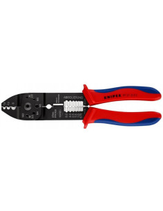 Knipex Клещи за кримпване на кабелни накрайници 0.5-6мм2 неизолирани, синьо-червена ръкохватка 230мм, - K9721215C - Цена | LEDs4