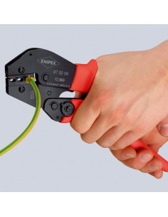 Knipex Клещи за кримпване на кабелни накрайници 0.5-6мм2 изолирани, закалени, синьо-червена ръкохватка 250мм, с пружина, - K975  2