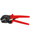 Knipex Клещи за кримпване на кабелни накрайници 0.5-10мм2 DIN неизолирани, закалени, синьо-червена ръкохватка 250мм, с пружина, 