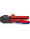 Knipex Клещи за кримпване на кабелни накрайници 0.5-6мм2 неизолирани, закалени, синьо-червена ръкохватка 220мм, с пружина,  - K9 - 3