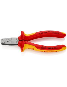 Knipex Клещи за кримпване на кабелни накрайници 0.25-2.5мм2, VDE 1000V жълто-червена ръкохватка 145мм, - K9768145A - Цена | LEDs