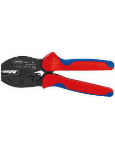 Knipex Клещи за кримпване на кабелни накрайници 0.5-10мм2 DIN неизолирани, закалени, синьо-червена ръкохватка 220мм, с пружина, 