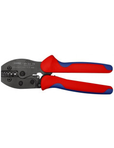 Knipex Клещи за кримпване на кабелни накрайници 0.25-6мм2, закалени, синьо-червена ръкохватка 220мм, с пружина, - K975238 - Цена
