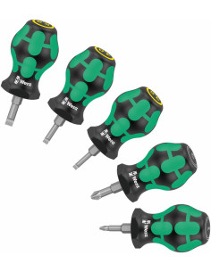 Wera Комплект отвертки, 3x шлиц и 2x PZ, 3xx/5 Kraftform Stubby - W008871 - Цена | LEDs4economy