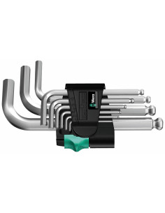 Wera Комплект шестограми къси, 9х (1.5…10), в щипка, 950 PKS L-key Chrome - W133163 - Цена | LEDs4economy
