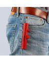 Knipex Инструмент за заголване на кабели, за изолация Ø8-13мм, червена ръкохватка 125мм, с фиксатор,  - K1680125SB - 4