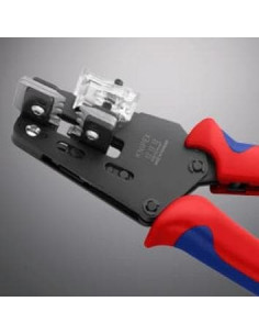 Knipex Клещи заголващи прецизни, жило Ø4-10мм, синьо-червена ръкохватка 195мм, с отваряща пружина, - K121212 - Цена | LEDs4econo 2