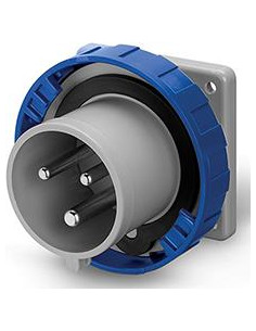 Scame Промишлен щепсел 2P+Е 32A 200-250V IP66/67, 6h серия Optima панелен монтаж 75x75мм - 248.3293 - Цена | LEDs4economy