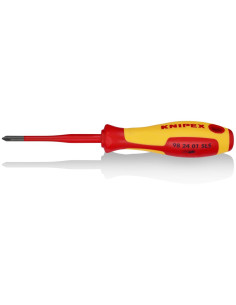Knipex Отвертка PH/S 1, VDE 1000V жълто-червена ръкохватка 187мм, - K982401SLS - Цена | LEDs4economy 2