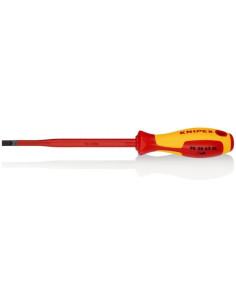 Knipex Отвертка шлиц 6.5 Slim, VDE 1000V жълто-червена ръкохватка 262мм, - K982065SL - Цена | LEDs4economy