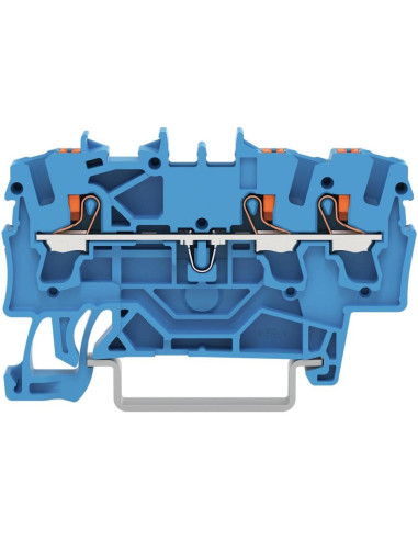 Wago Редова клема СИНЯ 2.5мм2 3-проводна с тестов порт БЕЗВИНТОВА