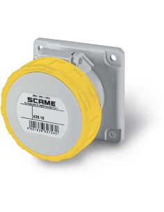 Scame Промишлен контакт 2P+Е 16A 4h 113V IP67/69 ПРАВ серия Optima панелен монтаж 55х55мм - 428.1660/RR - Цена | LEDs4economy