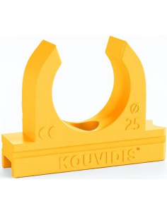 Kouvidis Скоба за тръба ф25мм цвят Жълт HF /30 бр./ - KD4027025 - Цена | LEDs4economy