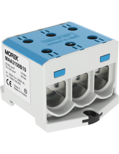 MOREK Тунелна клема СИНЯ 1P 320A с 6 отвора OTL150-3 3xAl/Cu 25-150mm² 1000V - MAA3150B10 - Цена | LEDs4economy