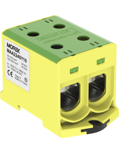 MOREK Тунелна клема ЖЪЛТО-ЗЕЛЕНА 1P 425A с 4 отвора OTL240-2 2xAl/Cu 35-240mm² 1000V - MAA2240Y10 - Цена | LEDs4economy