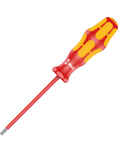Wera Отвертка шлиц 0.8x4.0x150, жълто-червена ръкохватка, 160 Kraftform VDE 1000V - W006116 - Цена | LEDs4economy