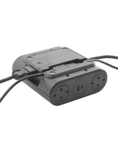 Legrand Разклонител 4x Шуко, USB тип A+C и HDMI 2m, кабел 2.5m и GST18, цвят ЧЕРЕН Incara Link'On - 654887 - Цена | LEDs4economy 2