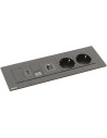 Legrand Мебелна кутия с 2х Шуко, USB тип A+C, HDMI и RJ45 Cat.6 UTP, кабел 2m, 247x80mm, цвят ЧЕРЕН, Incara Multilink  - 654787