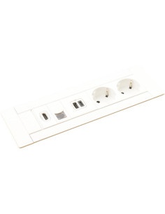 Legrand Мебелна кутия с 2х Шуко, USB тип A+C, HDMI и RJ45 Cat.6 UTP, кабел 2m, 247x80mm, цвят БЯЛ, Incara Multilink - 654781 - Ц