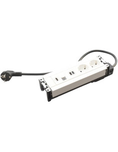 Legrand Мебелна кутия с 2х Шуко, USB тип A+C, HDMI и RJ45 Cat.6 UTP, кабел 2m, 247x80mm, цвят БЯЛ, Incara Multilink - 654781 - Ц 2