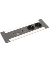 Legrand Мебелна кутия с 2х Шуко, USB тип A+C, HDMI и RJ45 Cat.6 UTP, кабел 2m, 247x80mm, цвят ЧЕРЕН МЕТАЛ, Incara Multilink  - 6 - 3