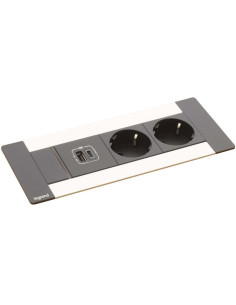Legrand Мебелна кутия с 2х Шуко и USB тип C Power Delivery 30W, кабел 2m, 202x80mm, цвят ЧЕРЕН МЕТАЛ, Incara Multilink - 654793 