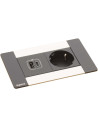 Legrand Мебелна кутия с 1х Шуко и USB тип A+C, кабел 2m, 134x80mm, цвят ЧЕРЕН МЕТАЛ, Incara Multilink  - 654789