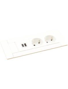 Legrand Мебелна кутия с 2х Шуко и USB тип A+C, кабел 2m, 202x80mm, цвят БЯЛ, Incara Multilink - 654780 - Цена | LEDs4economy
