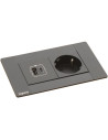 Legrand Мебелна кутия с 1х Шуко и USB тип A+C, кабел 2m, 134x80mm, цвят ЧЕРЕН, Incara Multilink  - 654785