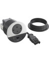 Legrand Модул за вграждане в бюро с 1х Шуко, USB тип A+C и 1х RJ45 Cat.6 UTP, GST18, Ø80mm, цвят ЧЕРЕН МЕТАЛ, Incara Disq  - 654 - 3