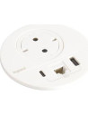 Legrand Модул за вграждане в бюро с 1х Шуко, USB тип A+C и 1х RJ45 Cat.6 UTP, GST18, Ø80mm, цвят БЯЛ, Incara Disq  - 654710F - 4