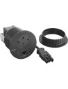 Legrand Модул за вграждане в бюро с 1х Шуко, USB тип A+C и 1х RJ45 Cat.6 UTP, GST18, Ø80mm, цвят ЧЕРЕН, Incara Disq  - 654711F