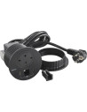 Legrand Модул за вграждане в бюро с 1х Шуко и USB тип A+C, кабел 2m, Ø80mm, цвят ЧЕРЕН, Incara Disq  - 654715