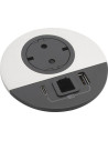 Legrand Модул за вграждане в бюро с 1х Шуко и USB тип A+C, GST18, Ø80mm, цвят ЧЕРЕН МЕТАЛ, Incara Disq  - 654716F