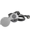 Legrand Модул за вграждане в бюро с 1х Шуко, USB тип A+C и 1х RJ45 Cat.6 UTP, кабел 2m, Ø80mm, цвят ЧЕРЕН с капак, Incara Disq   - 2