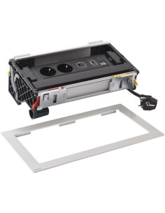Legrand Мебелна кутия с 2х Шуко, USB тип A+C, HDMI и RJ45 Cat.6 UTP, кабел 2m, 303x171mm, цвят ЧЕРЕН МЕТАЛ, Incara Flip-Up - 65  2
