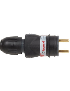 Legrand Щепсел френски черен 2P+Т 16A ІР44 250V гумиран с щуцер /10бр/ - 050110 - Цена | LEDs4economy
