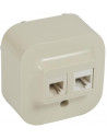 Legrand Розетка RJ11+RJ45 cat.5e IP21 открит монтаж цвят Крем Forix - 782451 - Цена | LEDs4economy