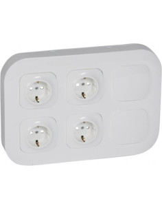 Legrand Конзола с 4х ШУКО и 2х глухо капаче Forix IP21 открит монтаж цвят Бял Forix - 782497 - Цена | LEDs4economy