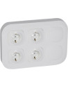 Legrand Конзола с 4х ШУКО и 2х глухо капаче Forix IP21 открит монтаж цвят Бял Forix - 782497 - Цена | LEDs4economy