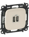 Legrand Розетка 2хUSB за зареждане тип A 2.4A 12W цвят Крем Valena Allure (комплект с механизъм) - 754996 - Цена | LEDs4economy