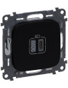 Legrand Розетка USB за зареждане тип C Power Delivery 30W цвят Черен Valena Allure (комплект с механизъм) - 755509 - Цена | LEDs