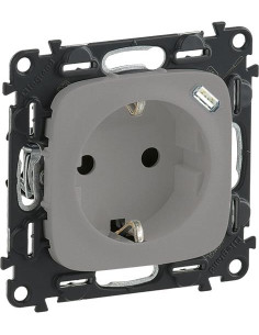 Legrand Контакт ШУКО 2P+E 16A + USB тип C 1.5A 7.5W цвят Алуминий Valena Allure - 753007 - Цена | LEDs4economy