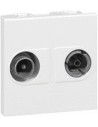 Legrand Розетка TV+R 2 мод. цвят бял Mosaic - 078788 - Цена | LEDs4economy