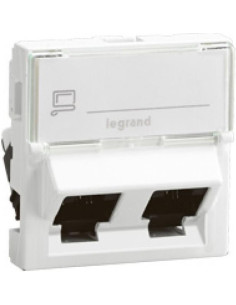 Legrand Розетка 2хRJ45 FTP cat.6 2 мод. 45° излаз цвят бял Mosaic - 076506 - Цена | LEDs4economy