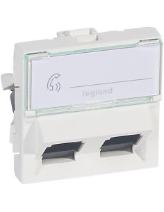 Legrand Розетка 2хRJ45 UTP cat.6 2 мод. 45° излаз цвят бял Mosaic - 076504 - Цена | LEDs4economy