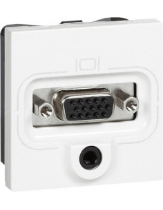 Legrand Розетка HD15-VGA+ аудио жак 3.5мм2 2 мод. с клемна връзка цвят бял Mosaic - 078774 - Цена | LEDs4economy