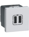 Legrand Розетка 2хUSB за зареждане тип А 2.4A 12W 2 мод. цвят Бял Mosaic - 278594L - Цена | LEDs4economy