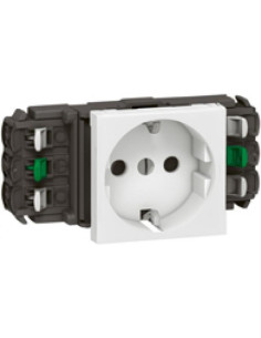 Legrand Контакт ШУКО DLP версия 16A 2 мод. цвят бял Mosaic - 077401 - Цена | LEDs4economy